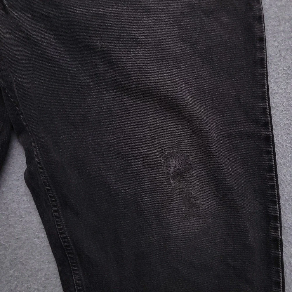 Levis 560 Jeans Mens 42x32 (40x31) Loose Fit Tapered Leg Black Distressed